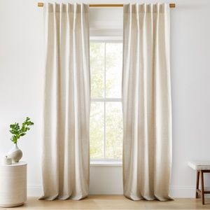 West Elm New Linen Cotton Pole Pocket Curtains - two panels
